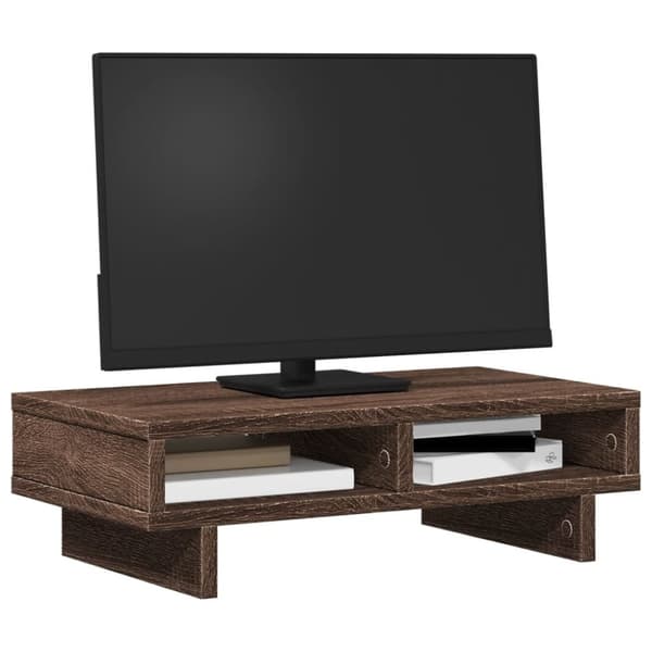 vidaXL Näyttöteline ruskea tammi 50x27x15 cm tekninen puu