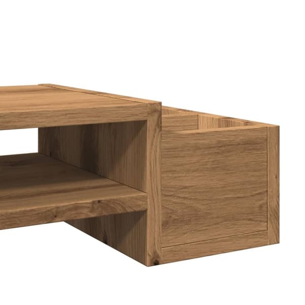 vidaXL Skjermhylle oppbevaring artisan eik 70x27x15 cm konstruert tre