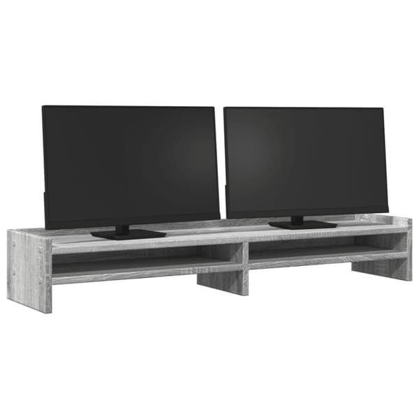 vidaXL skærmstander 100x24x16 cm konstrueret træ grå sonoma-eg