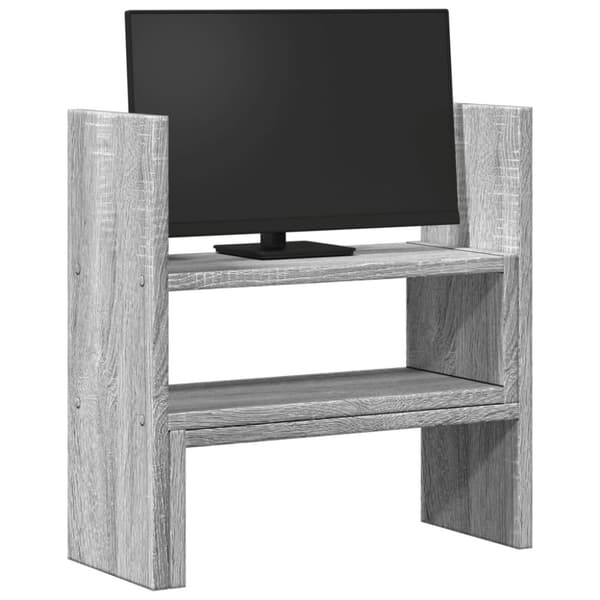 vidaXL hylde til skrivebord 40x17x41 cm konstrueret træ grå sonoma-eg