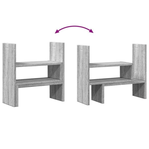 vidaXL hylde til skrivebord 40x17x41 cm konstrueret træ grå sonoma-eg