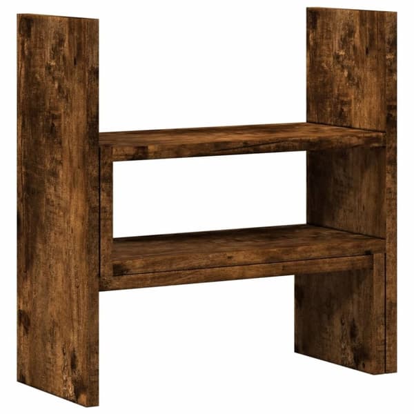 vidaXL Justerbar skrivebordshylle røkt eik 40x17x41 cm konstruert tre