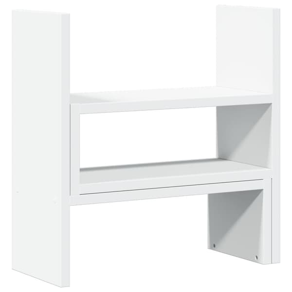 vidaXL Justerbar skrivebordshylle hvit 40x17x41 cm konstruert tre