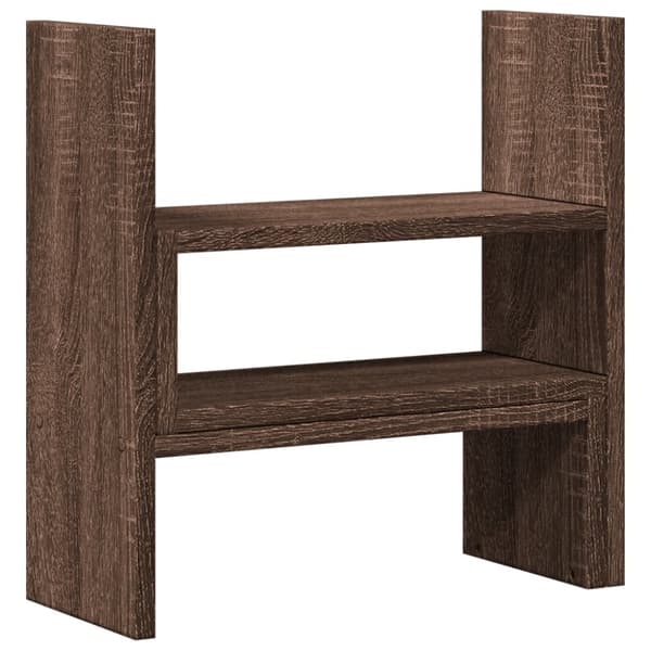 vidaXL Skrivbordshylla justerbar brun ek 40x17x41 cm konstruerat trä