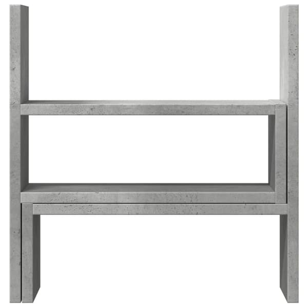 vidaXL Skrivbordshylla justerbar betonggrå 40x17x41 cm konstruerat trä