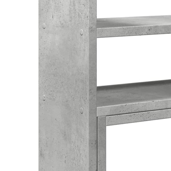 vidaXL Skrivbordshylla justerbar betonggrå 40x17x41 cm konstruerat trä