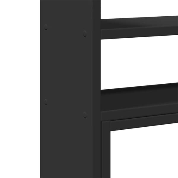 vidaXL Justerbar skrivebordshylle svart 40x17x41 cm konstruert tre