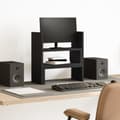 Miniatyrbilde 2 av 11: vidaXL Justerbar skrivebordshylle svart 40x17x41 cm konstruert tre