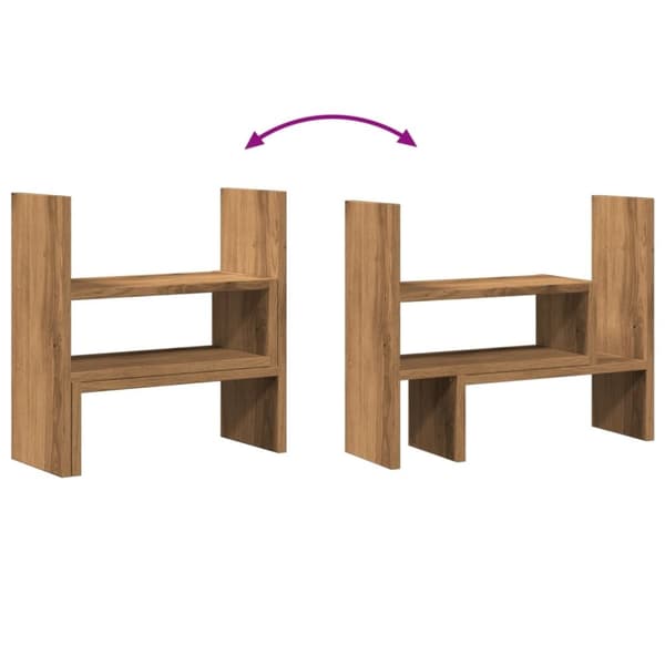 vidaXL Justerbar bordhylle artisan eik 40x17x41 cm konstruert tre