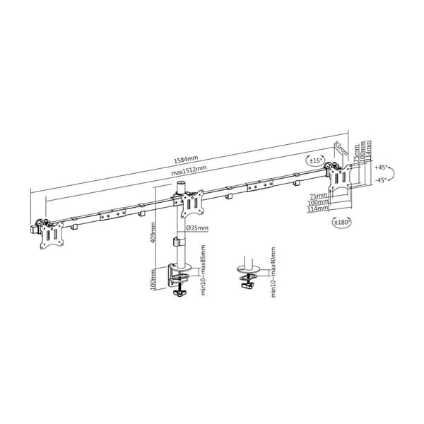Equip 17-32´´ 7kg Max Teline 3 Näytölle Hopeinen