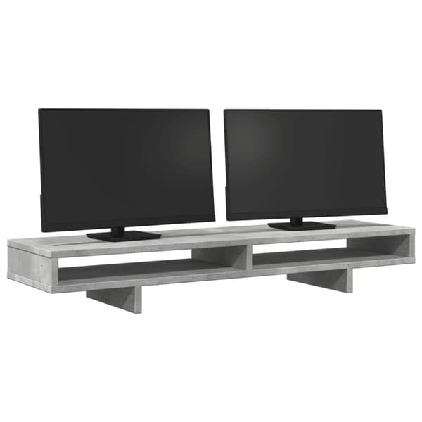 vidaXL skærmstander 100x27x15 cm konstrueret træ betongrå