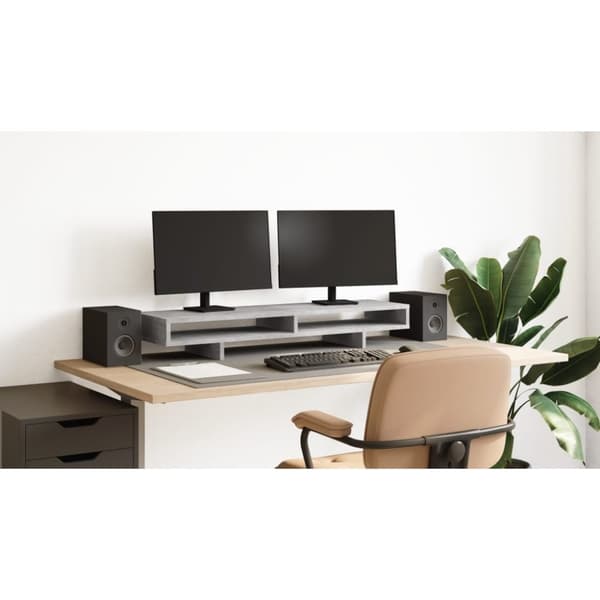 vidaXL skærmstander 100x27x15 cm konstrueret træ betongrå