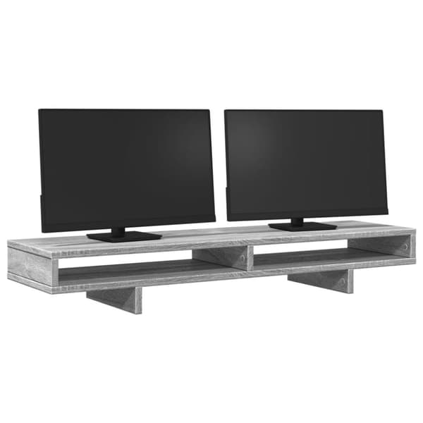 vidaXL skærmstander 100x27x15 cm konstrueret træ grå sonoma-eg