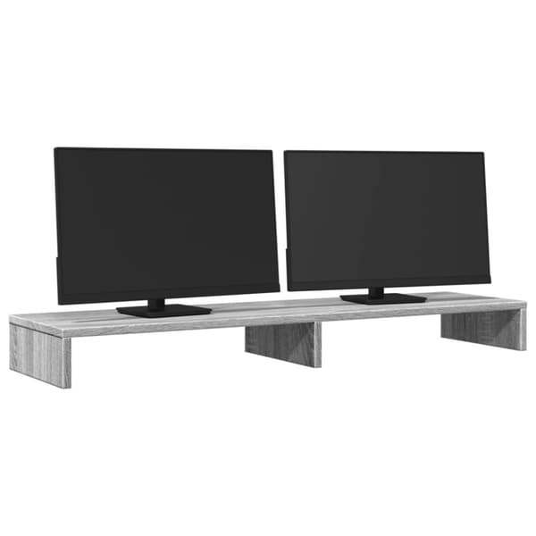 vidaXL skærmholder 100x27x10 cm konstrueret træ grå sonoma
