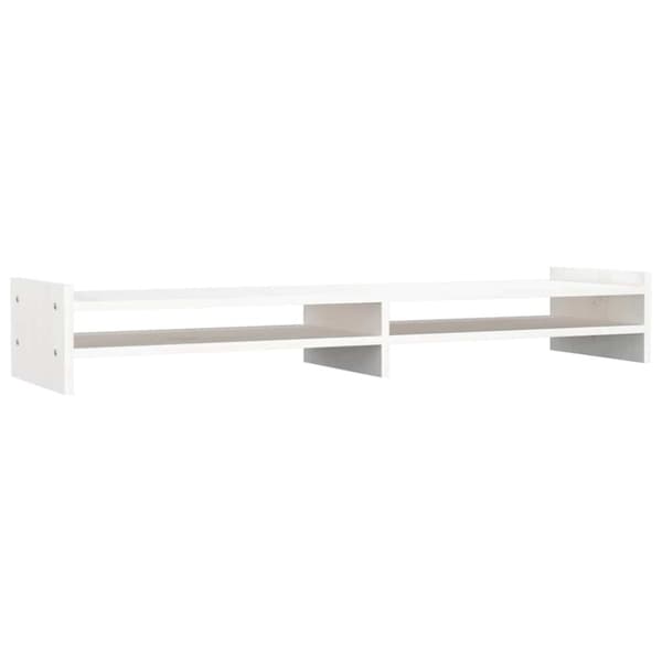 Skärmställ vit 100x27x15 cm massiv furu