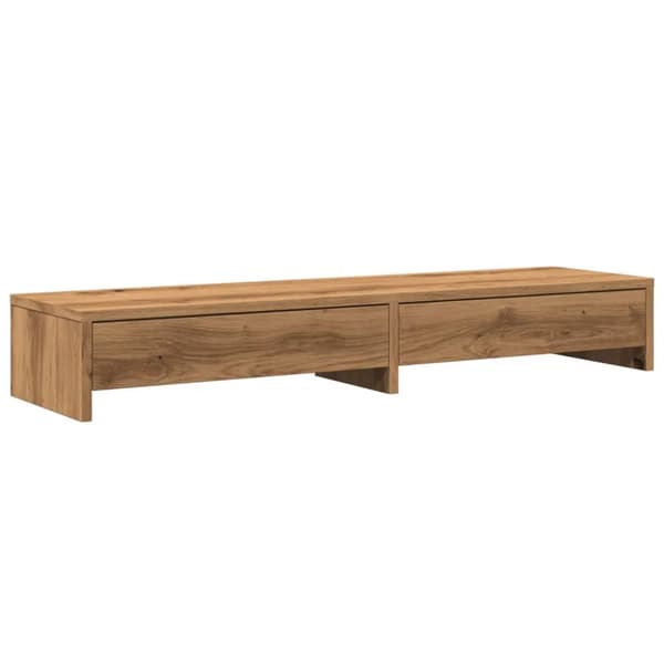 Skärmställ med lådor ek 100x27x15 cm konstruerat trä