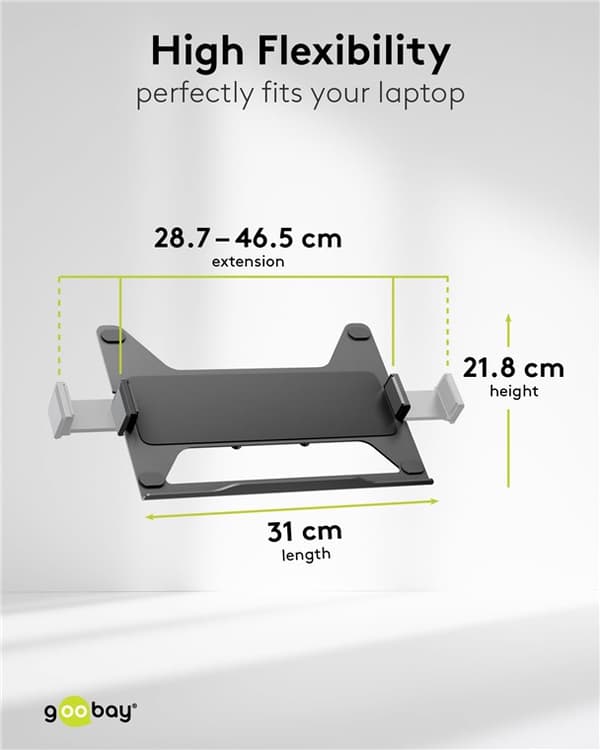 Deluxe skærmbeslag med laptop-arm, sort