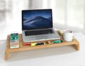 Miniatyrbild 4 av 9: Ergonomisk Bambuskärmsstativ & Organisatör – Monitorstativ för en Smartare Arbetsplats