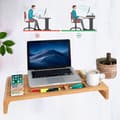 Miniatyrbild 1 av 9: Ergonomisk Bambuskärmsstativ & Organisatör – Monitorstativ för en Smartare Arbetsplats