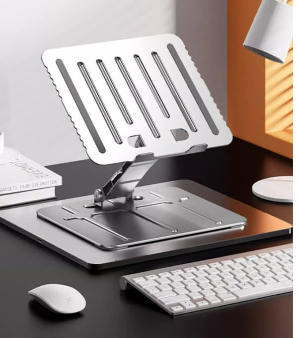 INF kannettavan tietokoneen teline pöydälle, ergonominen alumiininen kannettavan tietokoneen teline