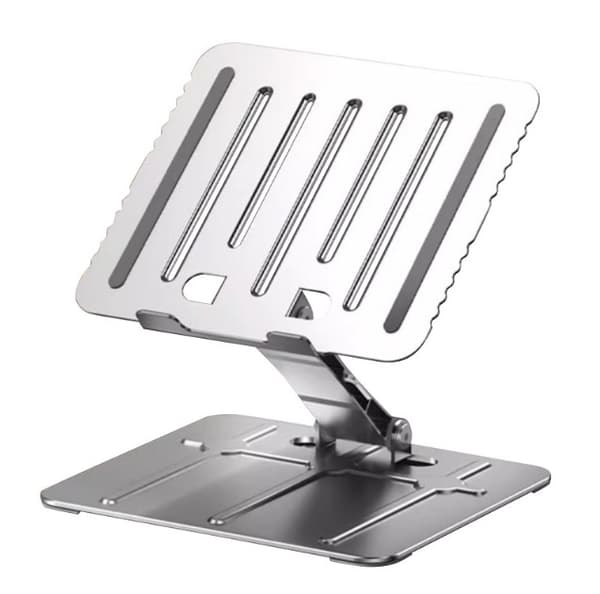 INF laptopställ för skrivbord, ergonomiskt laptopstativ i aluminium Silver