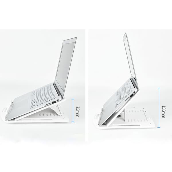 INF Ergonomiskt Laptopstativ med Telefonhållare Vit