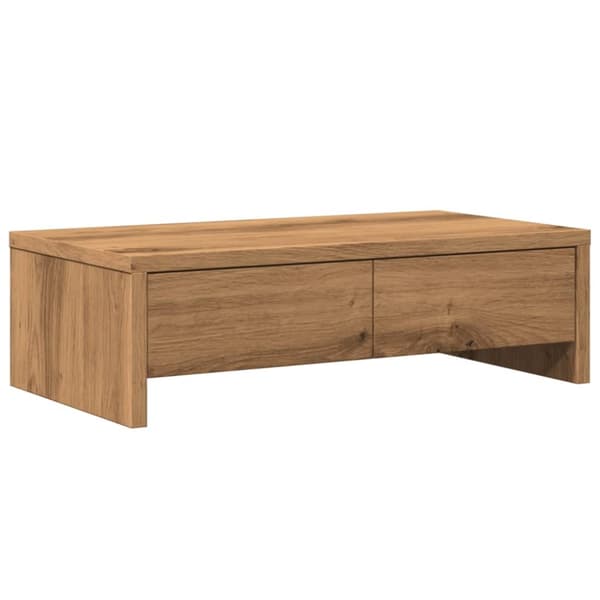 Skärmställ med lådor ek 50x27x15 cm konstruerat trä