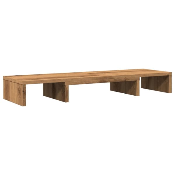 Skärmställ justerbart 80x24x10,5 cm konstruerat trä ek