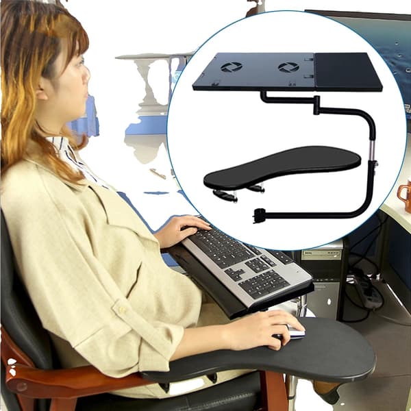 Ergonomisk Tastaturhæver, Højdejusterbar 16,54-23,62 tommer, Dobbelt Køleventilatorer, Rustfri