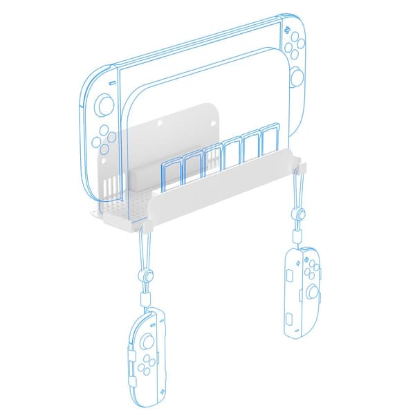 INF Switch2 Konsoll Veggfeste Brakett med Spillagring Hvit