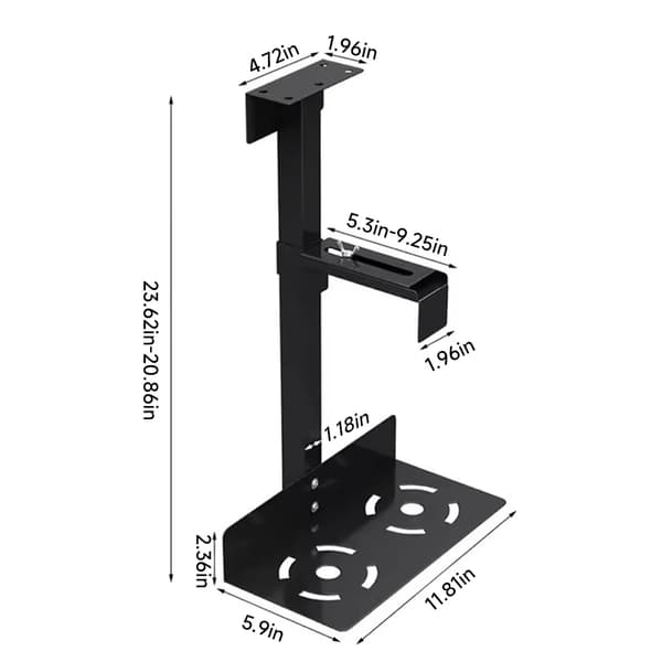 CPU Stativ, Højdejusterbart, Holdbar Metal Konstruktion,sort