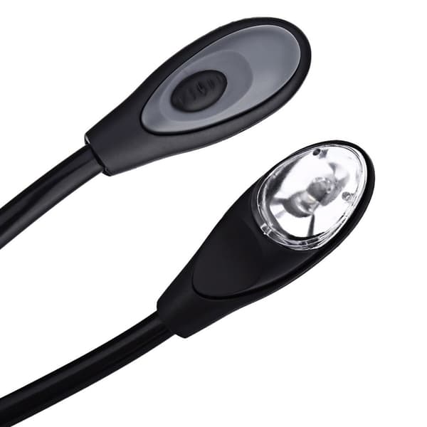 LED-læselampe med klips og fleksibel svanehals