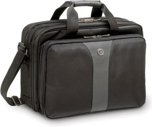Wenger Legacy 16" -salkku, musta, harmaa kannettavan tietokoneen laukku