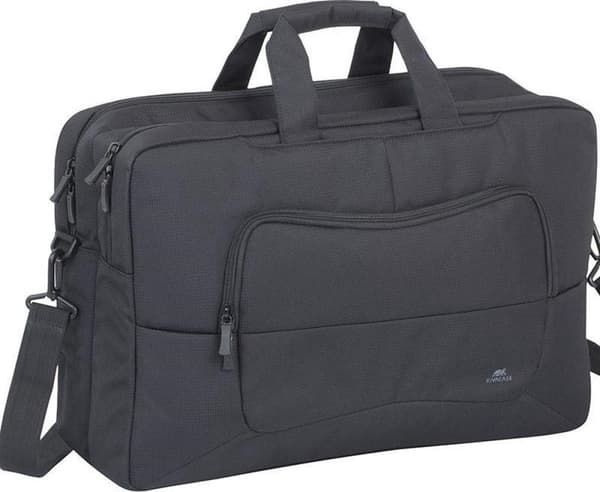 RivaCase - Skuldertaske til bærbar computer - 17 tommer - Ekstra rum til 10,1 tommer tablet - Sort