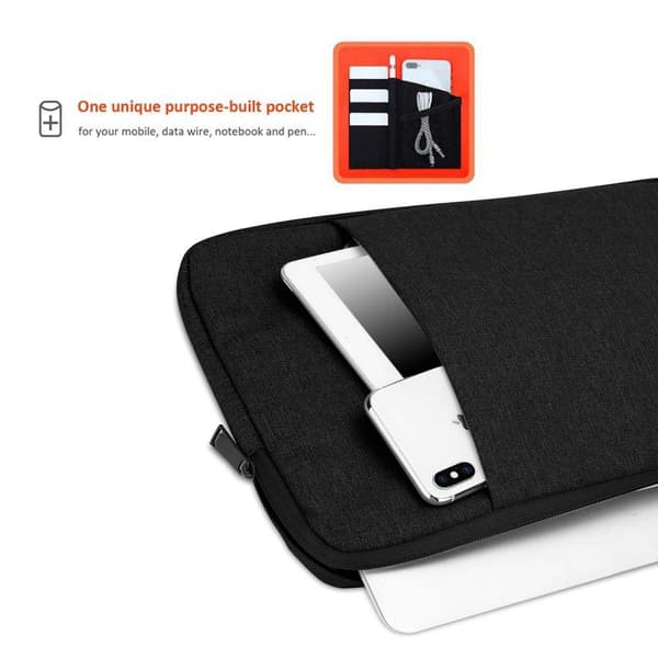 Kannettavan tietokoneen / Tablet Protection Bag 15,6 tuuman Läppärilaukku tapauksessa kangas sametti sisävuori ja osasto Anti-Scratch vetoketju