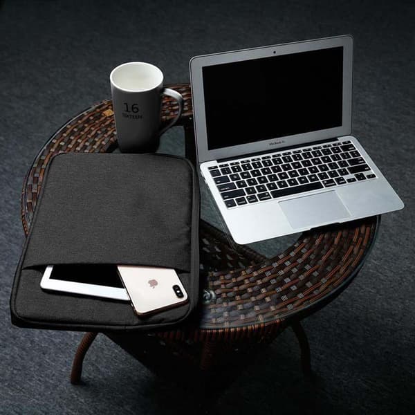 Kannettavan tietokoneen / Tablet Protection Bag 15,6 tuuman Läppärilaukku tapauksessa kangas sametti sisävuori ja osasto Anti-Scratch vetoketju