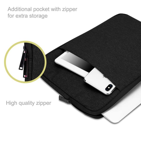 Kannettavan tietokoneen / Tablet Protection Bag 15,6 tuuman Läppärilaukku tapauksessa kangas sametti sisävuori ja osasto Anti-Scratch vetoketju