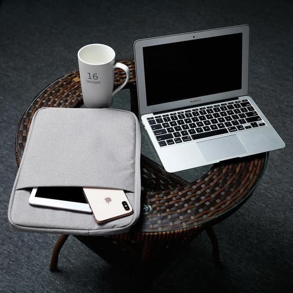 Kannettavan tietokoneen / Tablet Protection Bag 15,6 tuuman Läppärilaukku tapauksessa kangas sametti sisävuori ja osasto Anti-Scratch vetoketju