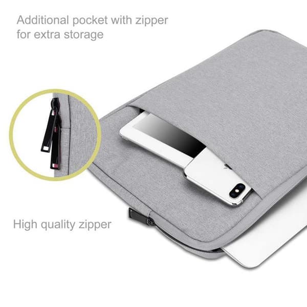 Kannettavan tietokoneen / Tablet Protection Bag 15,6 tuuman Läppärilaukku tapauksessa kangas sametti sisävuori ja osasto Anti-Scratch vetoketju