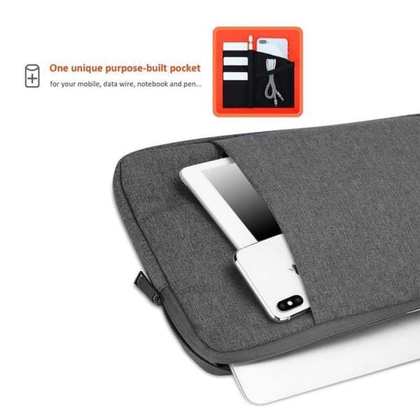 Kannettavan tietokoneen / Tablet Protection Bag 15,6 tuuman Läppärilaukku tapauksessa kangas sametti sisävuori ja osasto Anti-Scratch vetoketju
