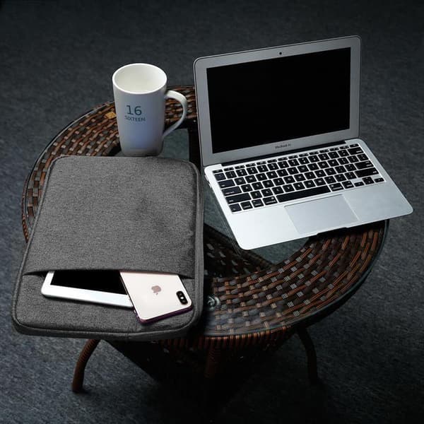 Kannettavan tietokoneen / Tablet Protection Bag 15,6 tuuman Läppärilaukku tapauksessa kangas sametti sisävuori ja osasto Anti-Scratch vetoketju