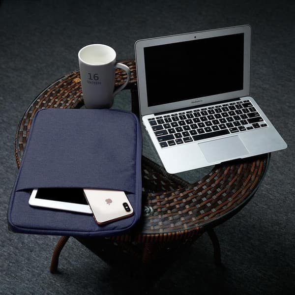 Kannettavan tietokoneen / Tablet Protection Bag 15,6 tuuman Läppärilaukku tapauksessa kangas sametti sisävuori ja osasto Anti-Scratch vetoketju