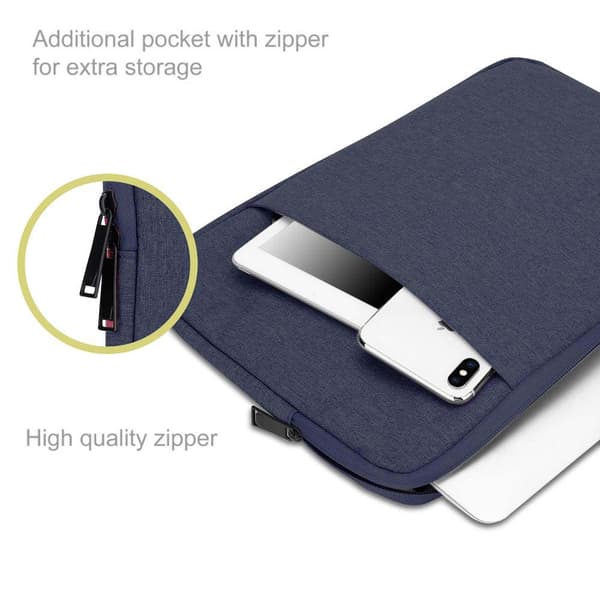 Kannettavan tietokoneen / Tablet Protection Bag 15,6 tuuman Läppärilaukku tapauksessa kangas sametti sisävuori ja osasto Anti-Scratch vetoketju