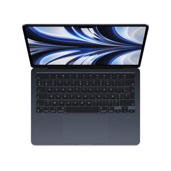 MacBook Air 13,3" (2022) - Apple M2 med 8-kärnig CPU och 8-kärnig GPU - 8 GB RAM - 256 GB SSD - AZERTY - Franska- REFURBISHED