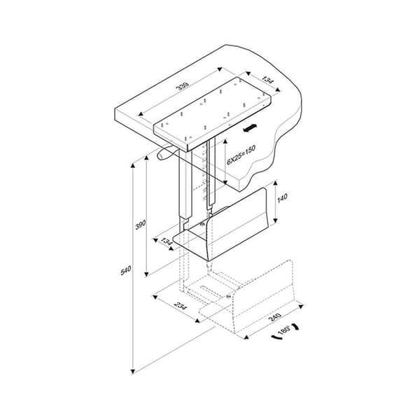 Neomounts CPU-D250 mounting kit - Swivel Design - black