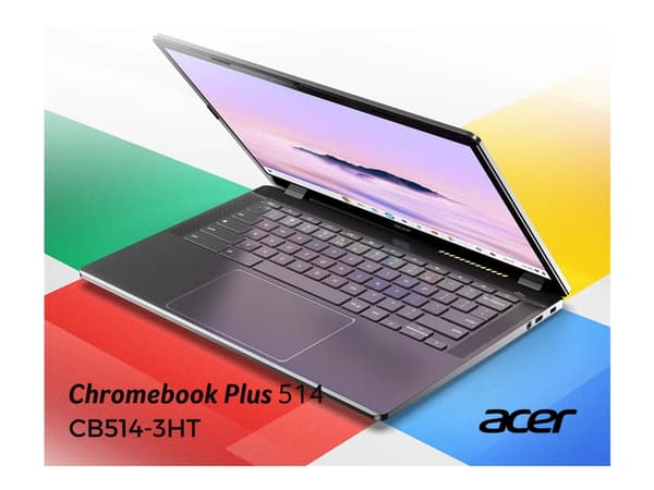 Acer Chromebook Plus 514 CBE574-1T - AMD Ryzen 3 - 7320C / upp till 4.1 GHz - Chrome OS - Radeon 610M - 8 GB RAM - 128 GB SSD - 14" IPS pekskärm 1920
