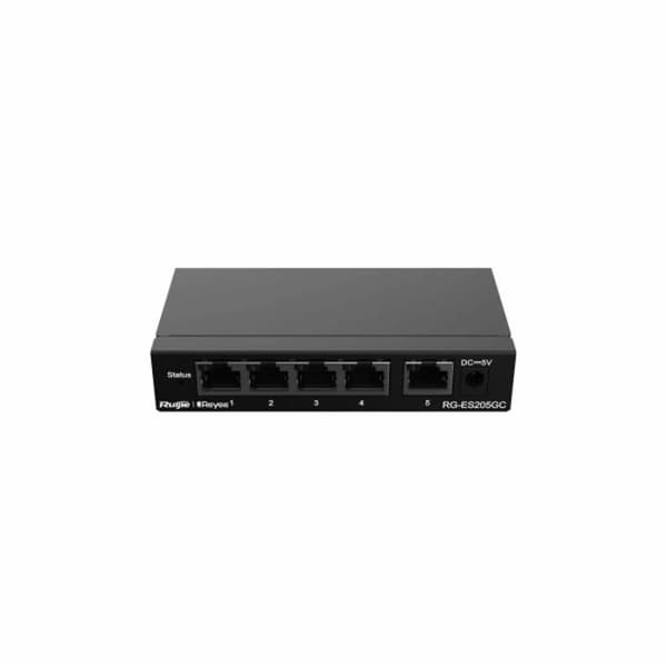 RUIJIE RG-ES205GC 5-ports icke-PoE gigabit molnaktiverad switch Svart