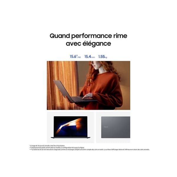 Samsung Galaxy Book4 15,6'' bärbar PC Intel Core 5 125U 8GB RAM 512 GB SSD Intel Graphics AZERTY Fr Grå
