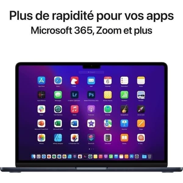 Apple - 13,6" MacBook Air M2 - 8GB RAM - 256GB lagring - Midnatt - AZERTY (2022) - Renoverad - Bra skick- REFURBISHED