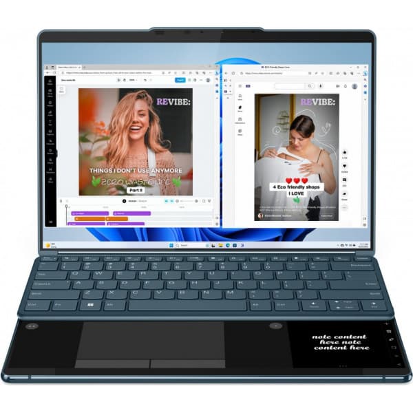 Lenovo Yoga Book 2X13 13,3" -kannettava, Win 11 Pro, sinivihreä (83FF000MMX)